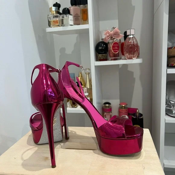 Rene Caovilla Fuchsia Platform Heels - Picture 2 of 2